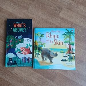 Children's books What's above,pop up book and, How the Rhino got it skin